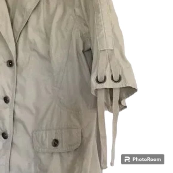 POINT ZERO Nicole Benisti Short Sleeve Beige Jacket - Size L - Picture 3 of 6